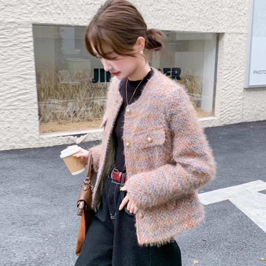 【现货+运费险】小香风外套女法式气质高级设计感圆领短款上衣YY320