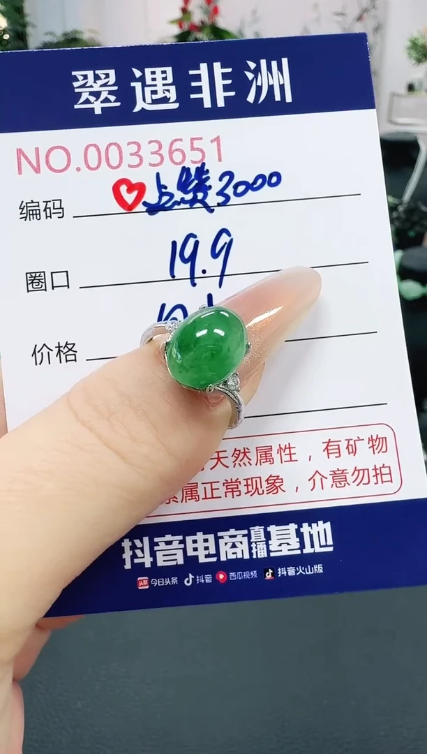 未镶嵌1石英质玉（非洲翠）低***系/3651