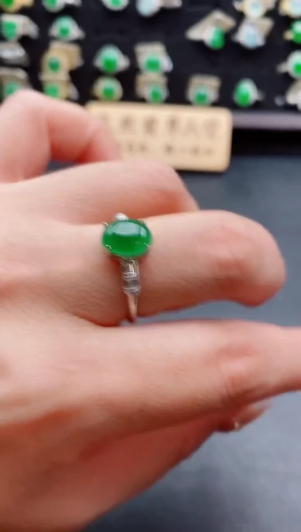 银S925镶嵌戒指翡翠1212