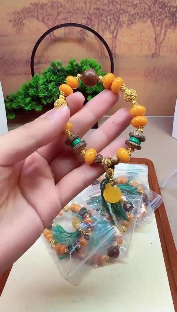 手链蜜蜡14K金镶嵌A746