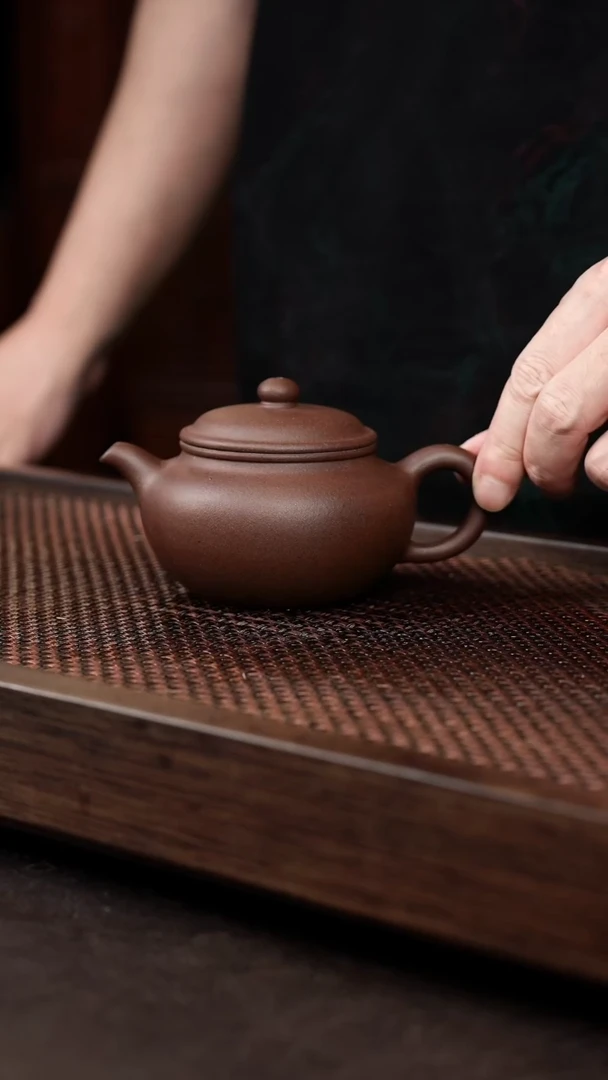 茶杯紫砂紫泥永福莲子