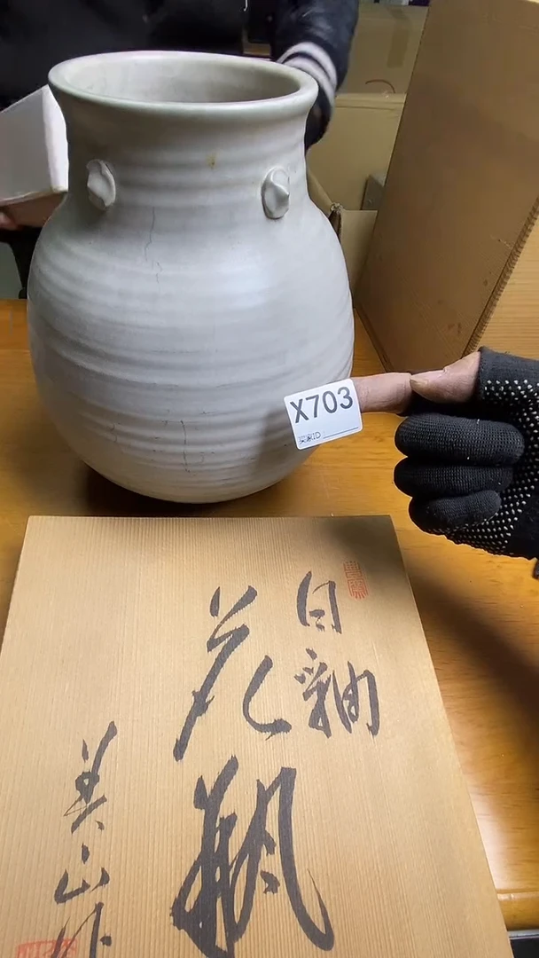 瓷片X703默认微瑕，谨慎参拍  白釉花瓶