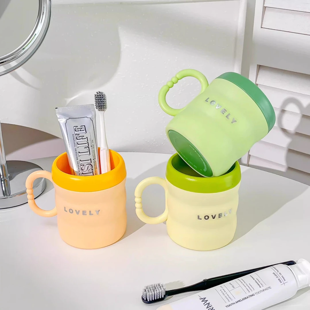 【双层加厚】高颜值双层漱口杯加厚防摔家庭亲子情侣竹节杯