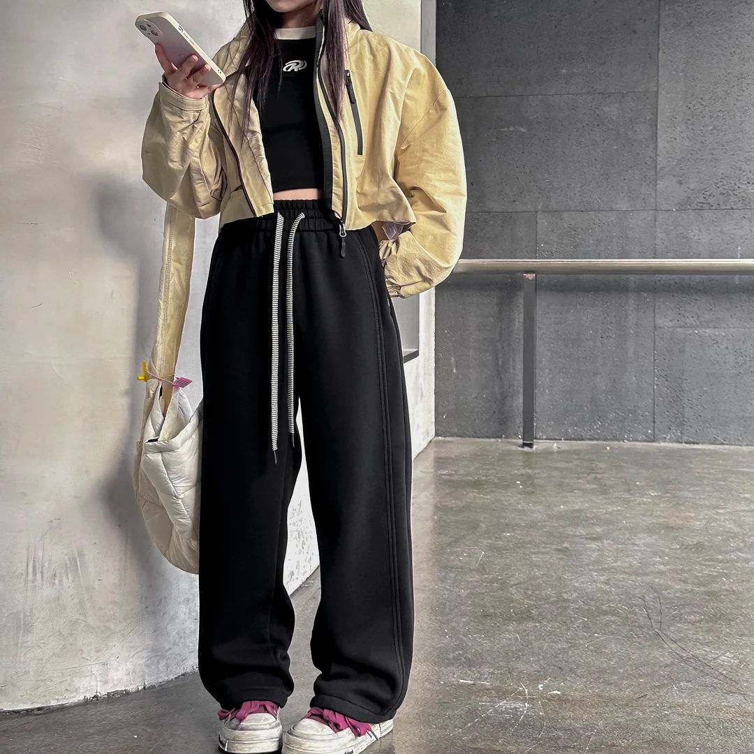 女童大板阔腿裤秋冬加绒弯刀裤时尚百塔不挑人8879