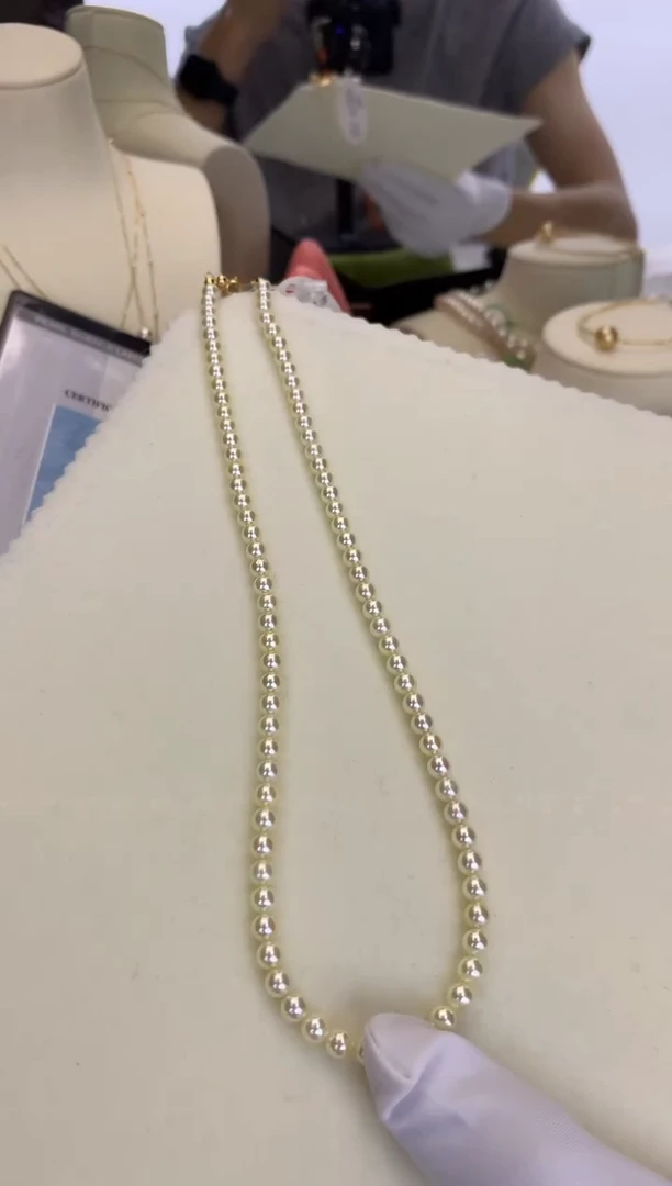 银S925镶嵌DA海水珍珠  GD005 4.5-5 羽皇金rose串链带大证