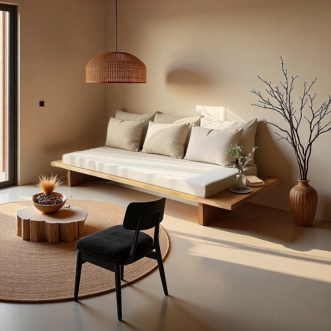 北欧休闲实木沙发客厅小户型复古民宿酒店单双人可拆洗布艺沙发椅