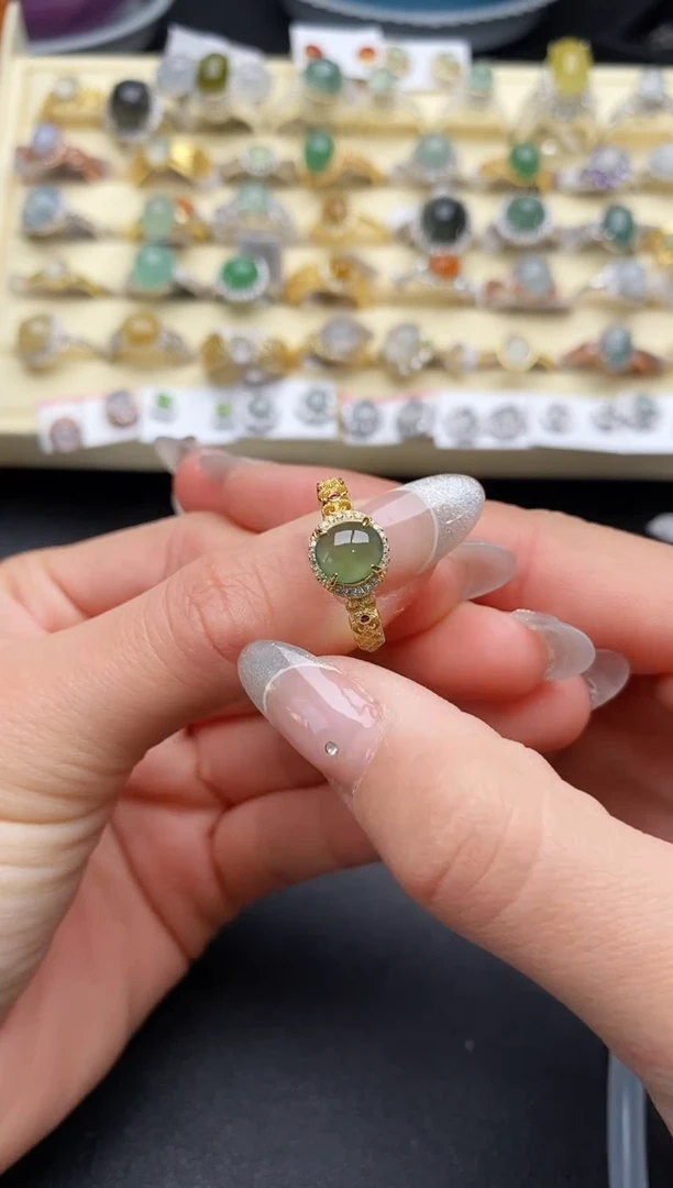 【闪购商品】翡翠戒指银S925镶嵌22222222+6