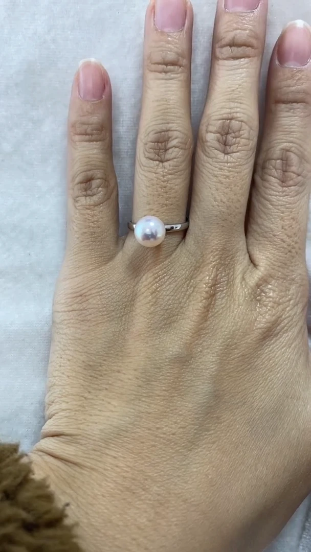 【闪购商品】海水珍珠戒指银S925镶嵌海水珍珠戒指