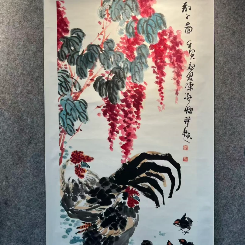 孙敬勉-教子图-8平尺-手绘-纸本-国画