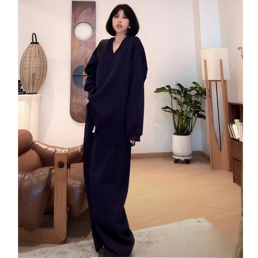 ZUOXIAOQI秋韵窄V领早秋套装22(衣长77-79/裤长106-108)