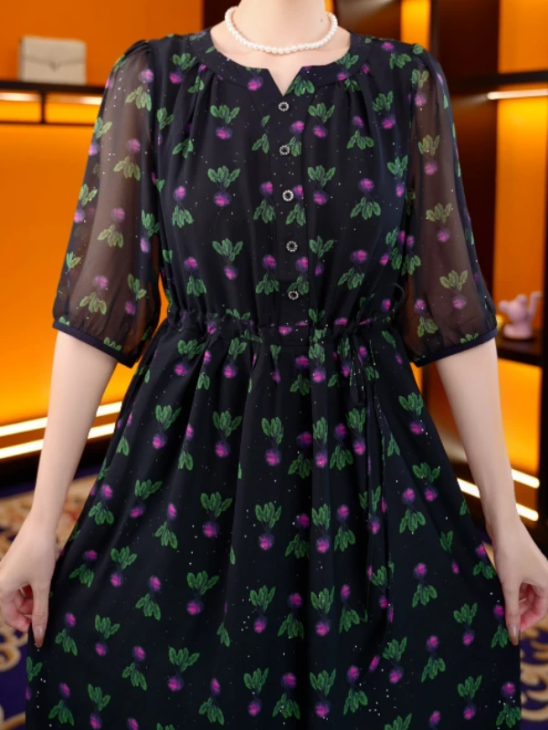 【紫莓墨裳】新款气质显白洋气连衣裙14998