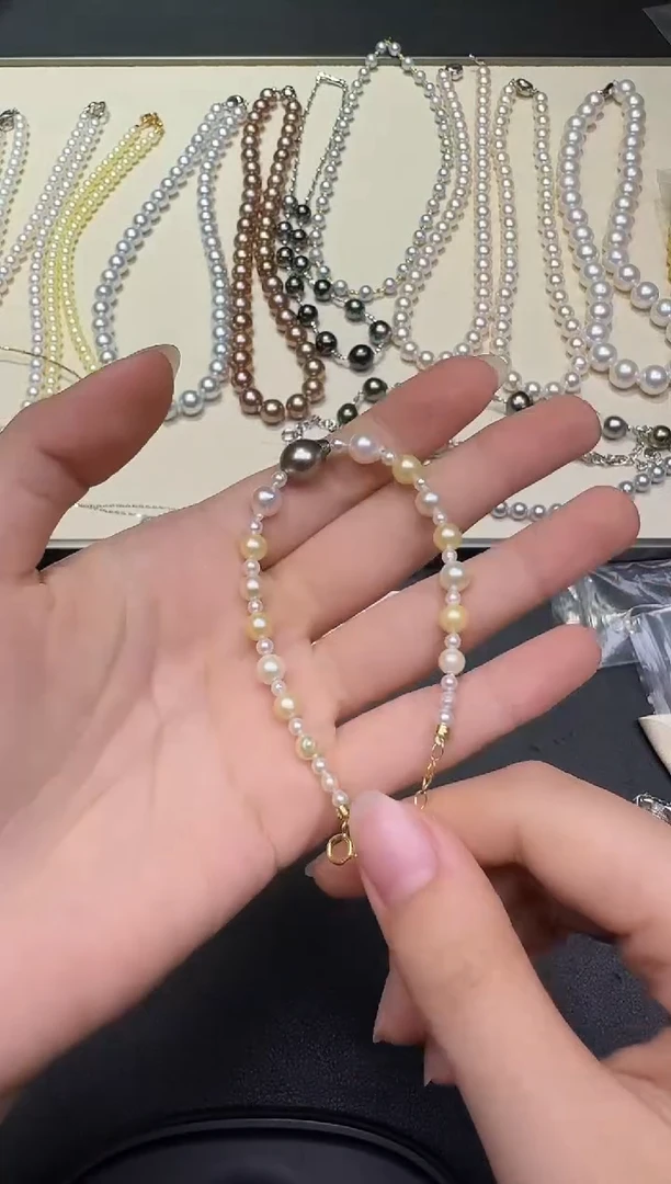 银S925镶嵌手链海水珍珠X1218-1227-263