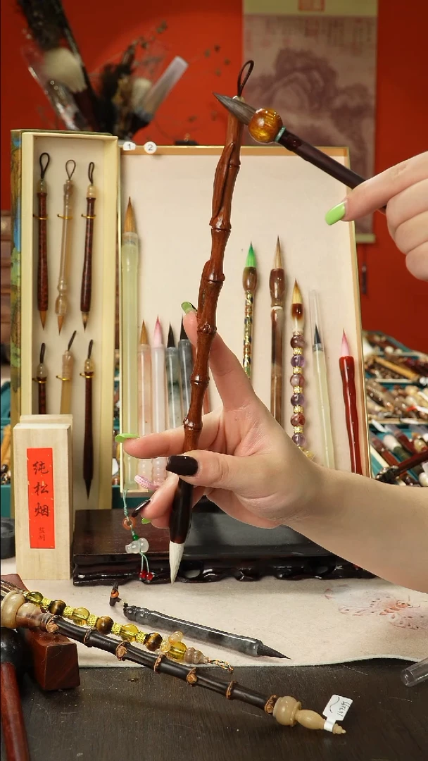 孤品高货毛笔链接 清水试笔 蘸墨不退
