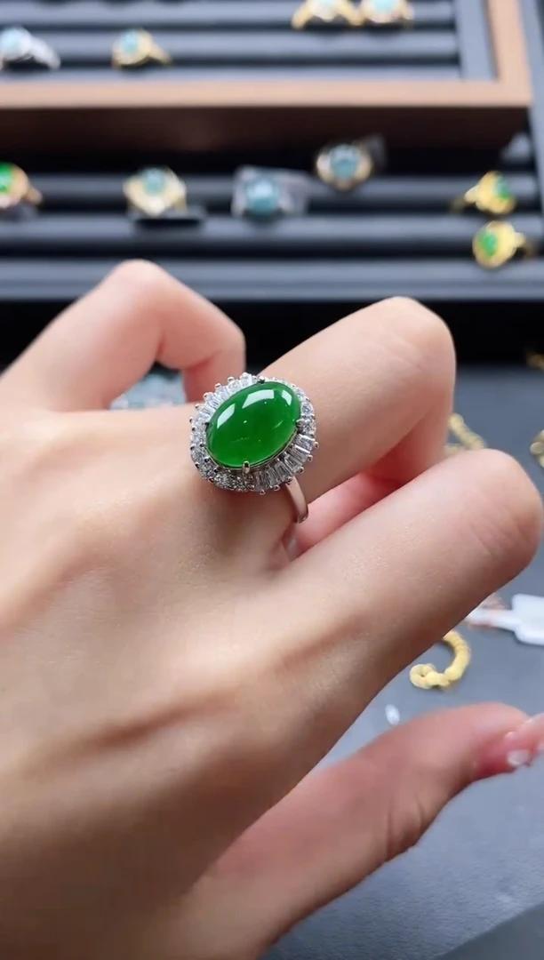 【闪购商品】翡翠戒指银S925镶嵌51151