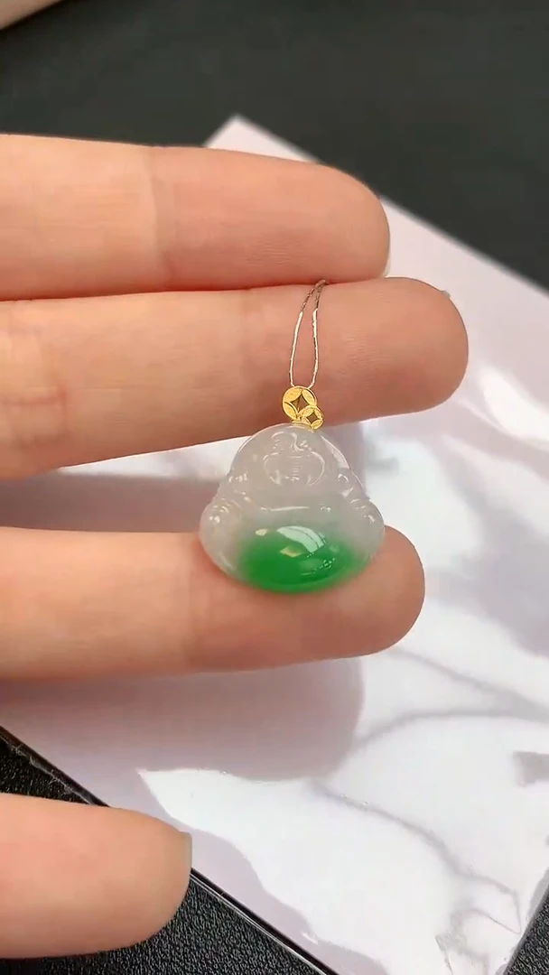 【闪购商品】翡翠颈饰18K金镶嵌赠礼盒证书 敏