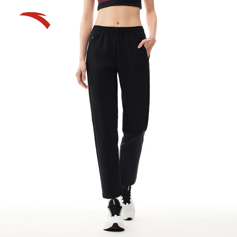 安踏｜跑步直筒裤 运动长裤女冬新款运动裤黑色训练裤子-162517301