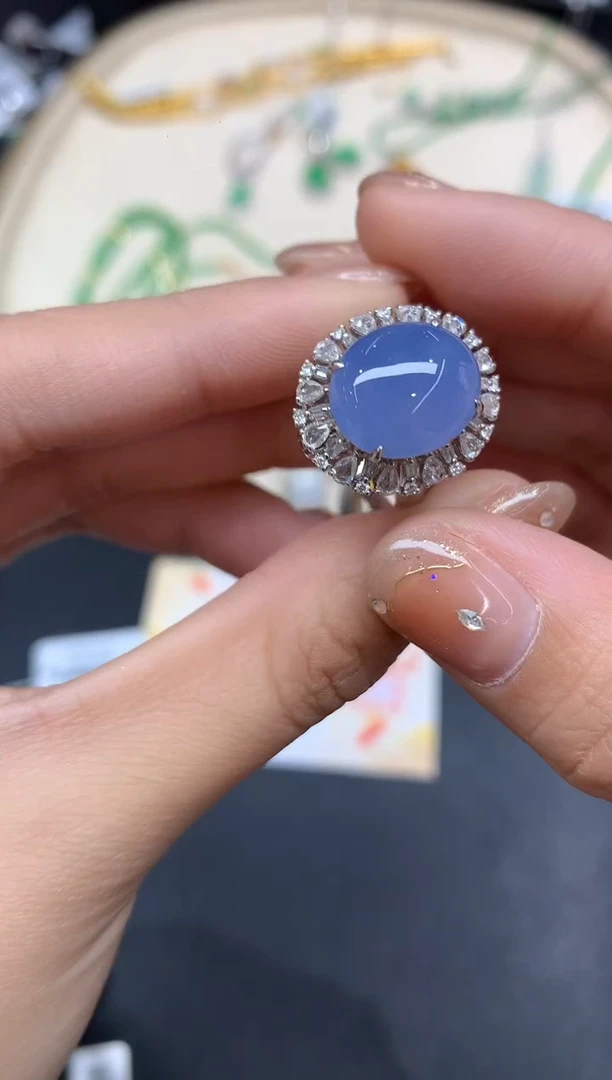 18K金镶嵌戒指翡翠A508|39800