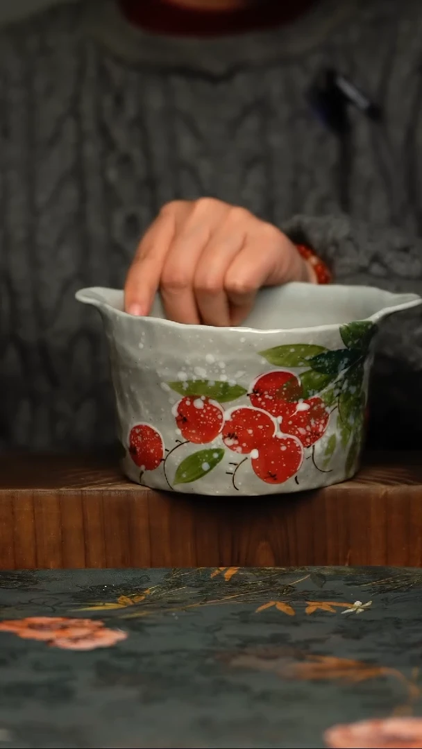 瓷片釉下彩手工手绘同款陶器