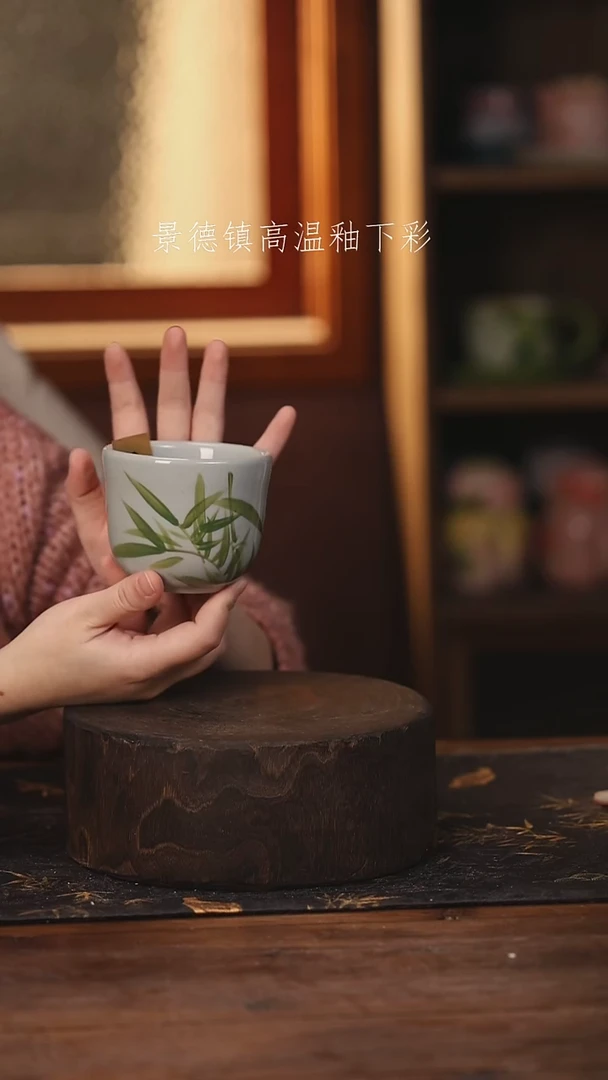 陶瓷景德镇高温釉下手绘陶瓷@L802@