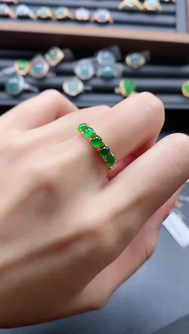 【闪购商品】翡翠戒指银S925镶嵌5151-15