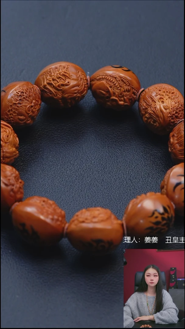 手串/手链橄榄核2.3浮雕纹身恶僧手串