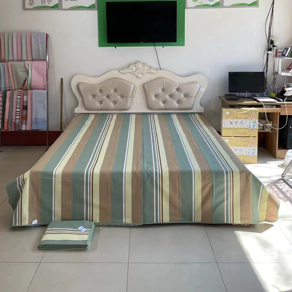 十八号纯棉老粗布床单单个床单大床炕单条纹