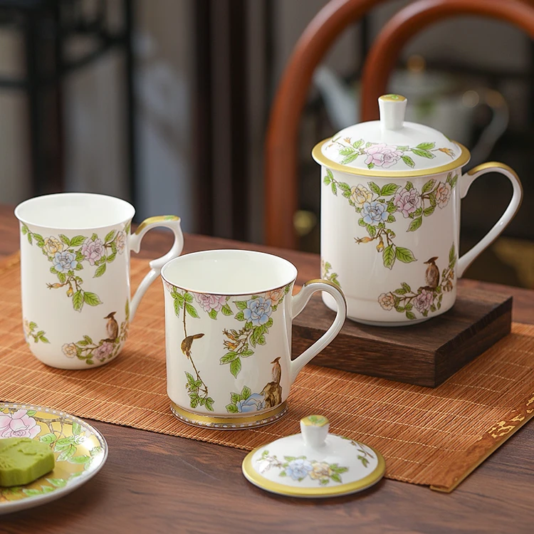 景德镇洛威琴瑟和鸣中式陶瓷天使杯马克杯家用男女士款