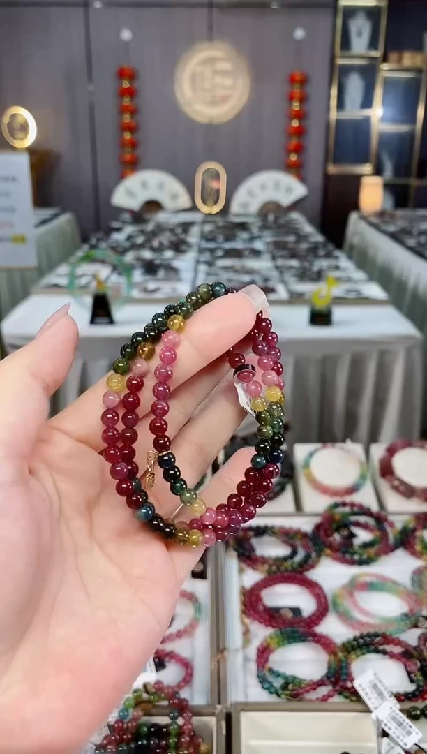 未镶嵌老矿碧玺三圈手串5mm+碧玺hon多样性发货一条