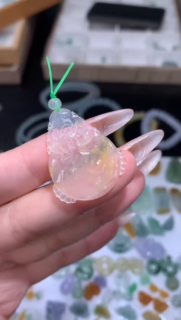 未镶嵌定制翡翠莲花鱼