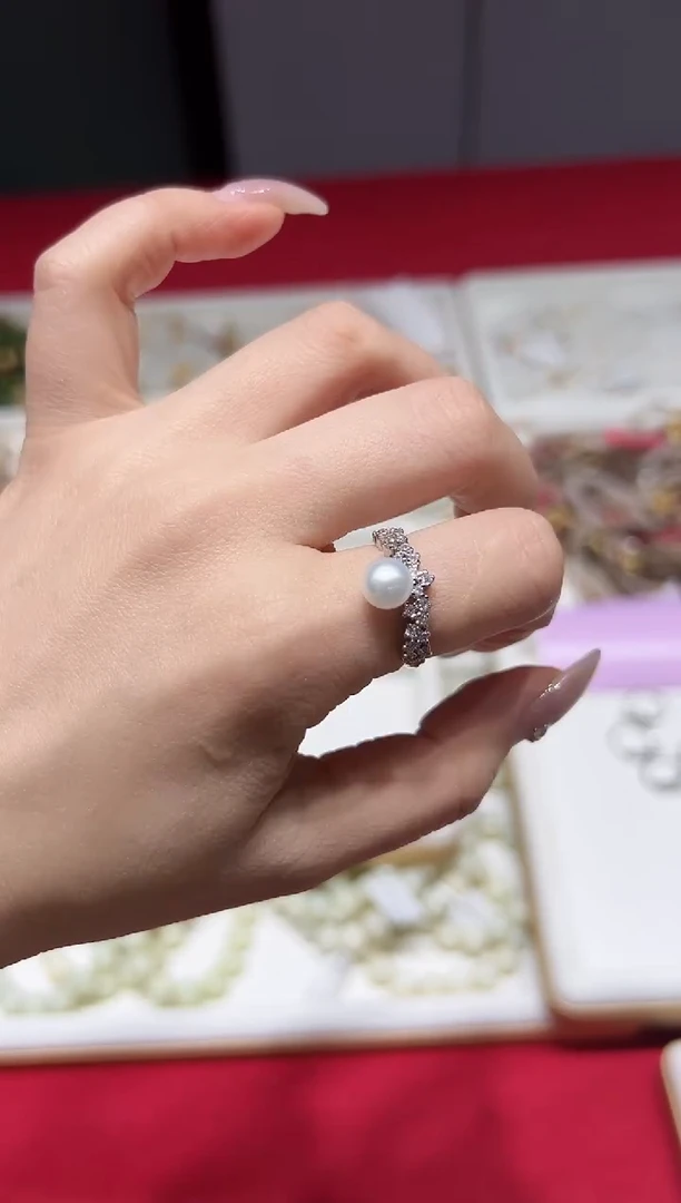 【闪购商品】淡水珍珠戒指合金v0447