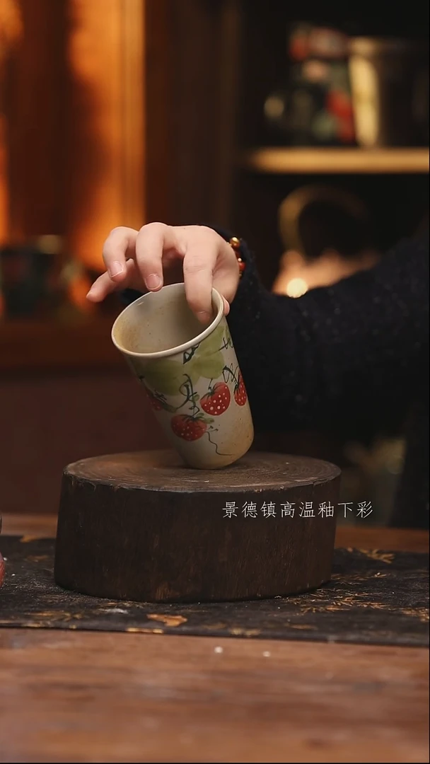 陶瓷景德镇高温釉下手绘陶瓷@L242@