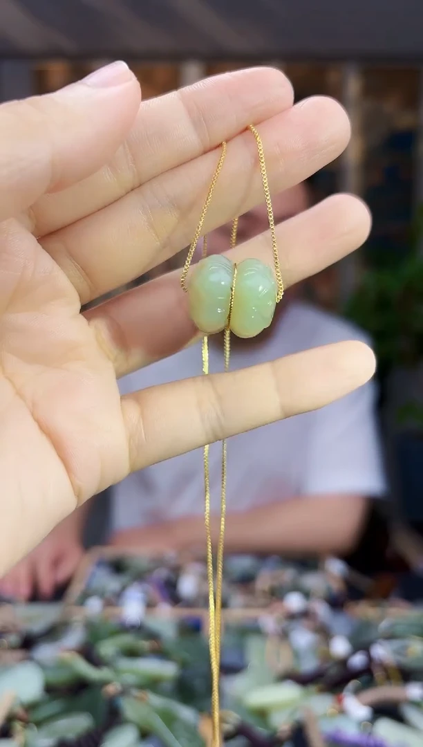 和田玉18K金镶嵌挂件拍一发一多样性发货