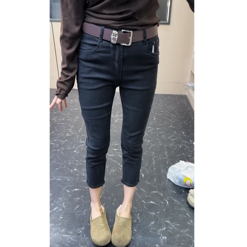 唐芯媛微胖大码时尚高腰小脚裤女早秋新款爆款显瘦九分弹力铅笔裤