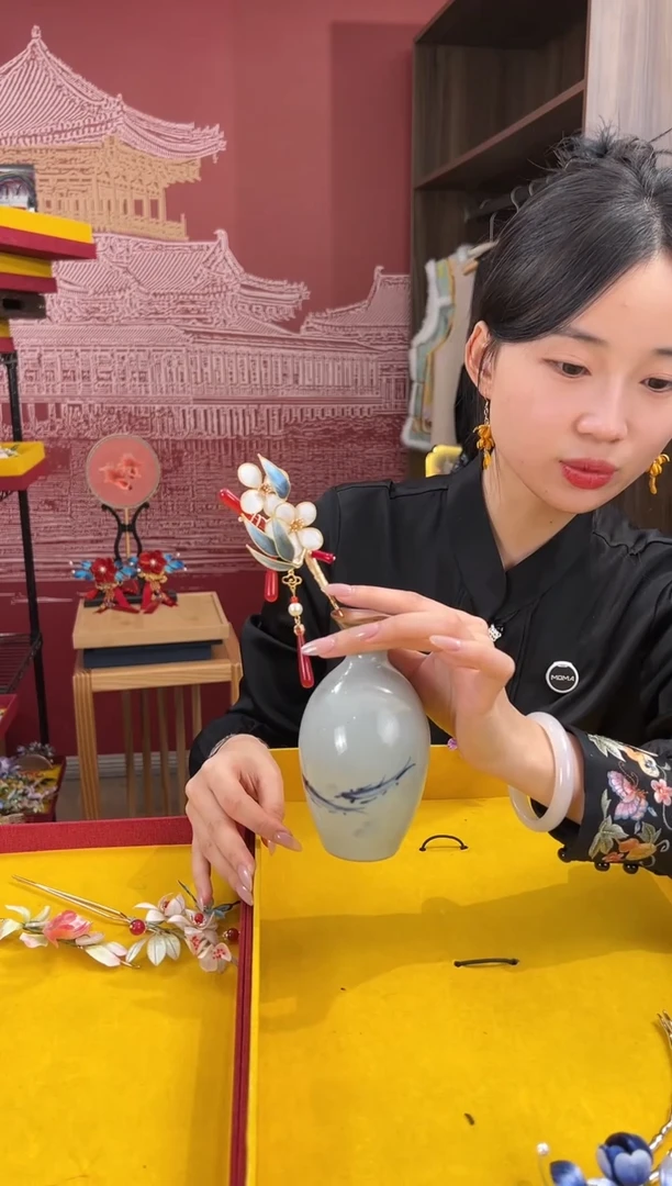 【闪购商品】刺绣非遗绒花（发饰）