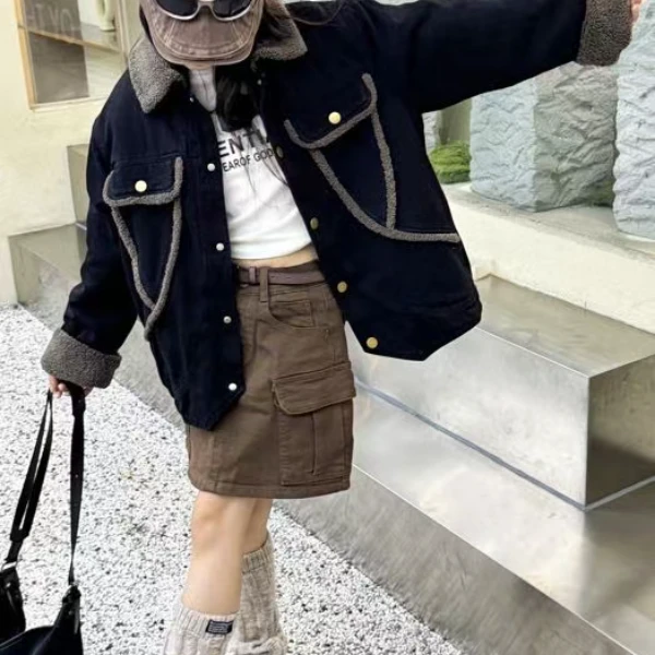 6012二棉牛仔加绒外套女童外套CWCT