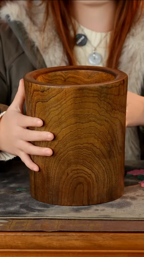 金丝楠乌木原料整挖笔筒画筒