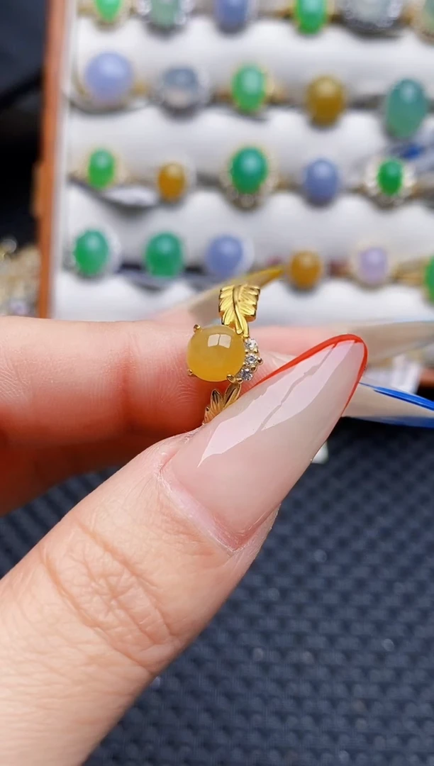 银S925镶嵌戒指翡翠3163