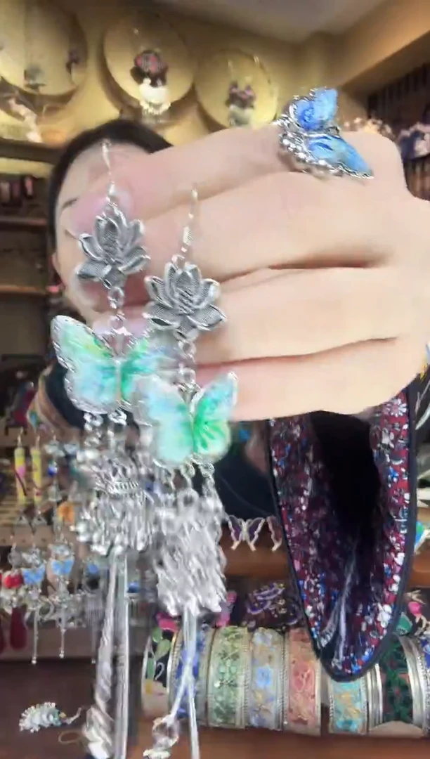 刺绣非遗刺绣民族风耳环