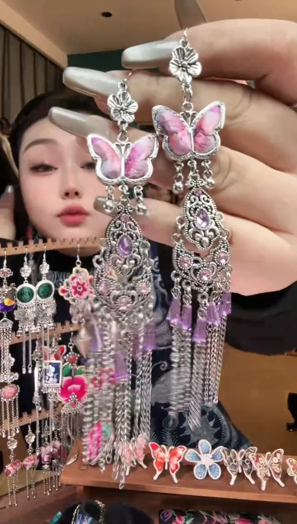 刺绣纯手工民族风刺绣耳环