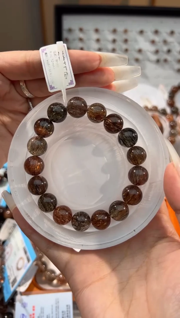 水晶手链未镶嵌黄*兰黑金超七12+