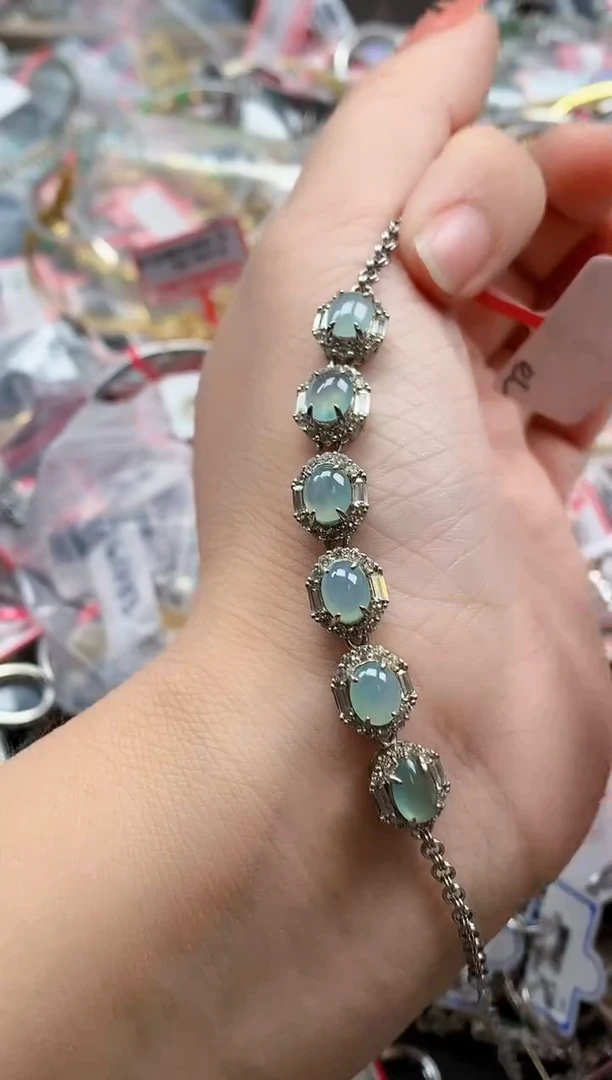 银S925镶嵌戒指翡翠天然A货缅甸翡翠