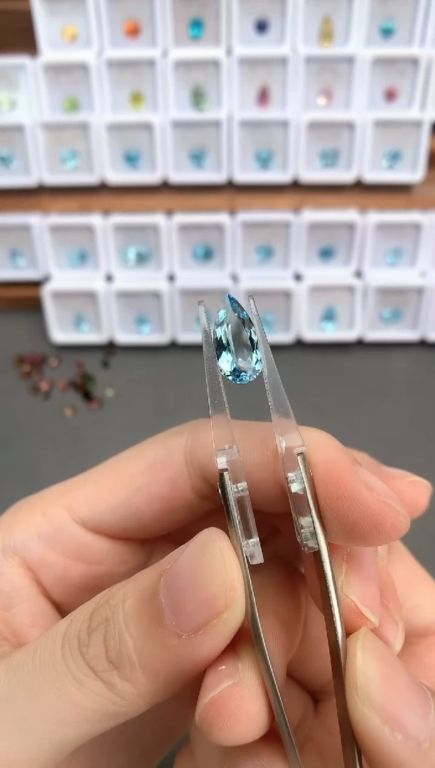未镶嵌裸石定制海蓝宝石2.49ct  圣玛 02007