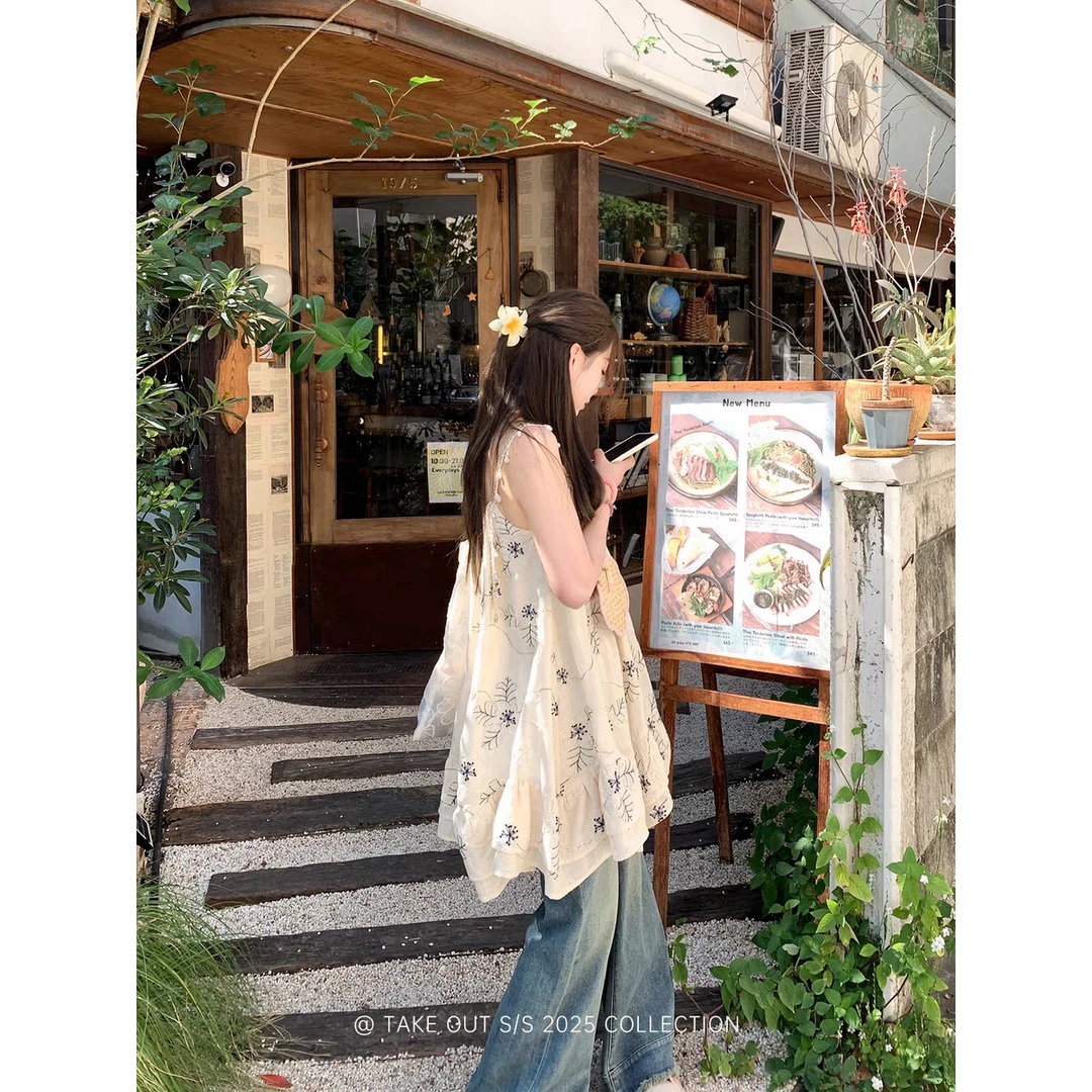 【椰林海风】重工提花吊带连衣裙海边夏季长款/短款不规则吊带裙