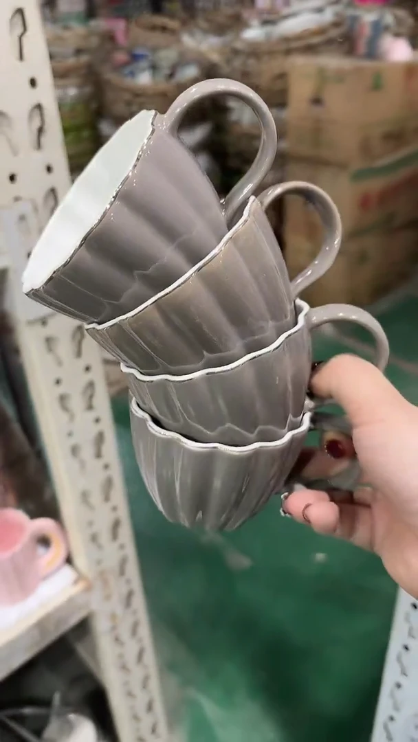 陶瓷手柄款家湖高温陶瓷杯 微瑕4个
