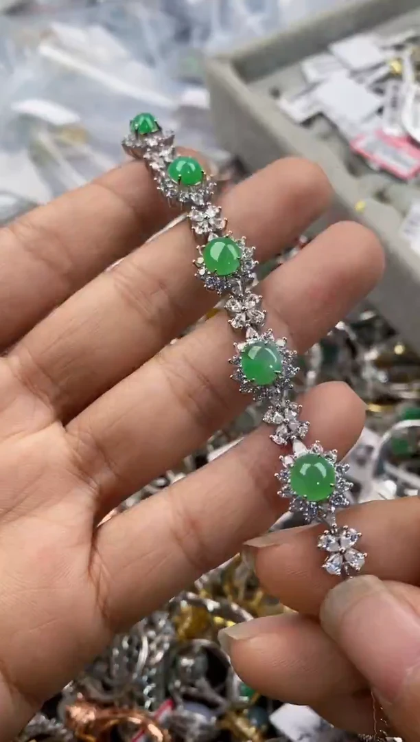 银S925镶嵌戒指翡翠4444----2