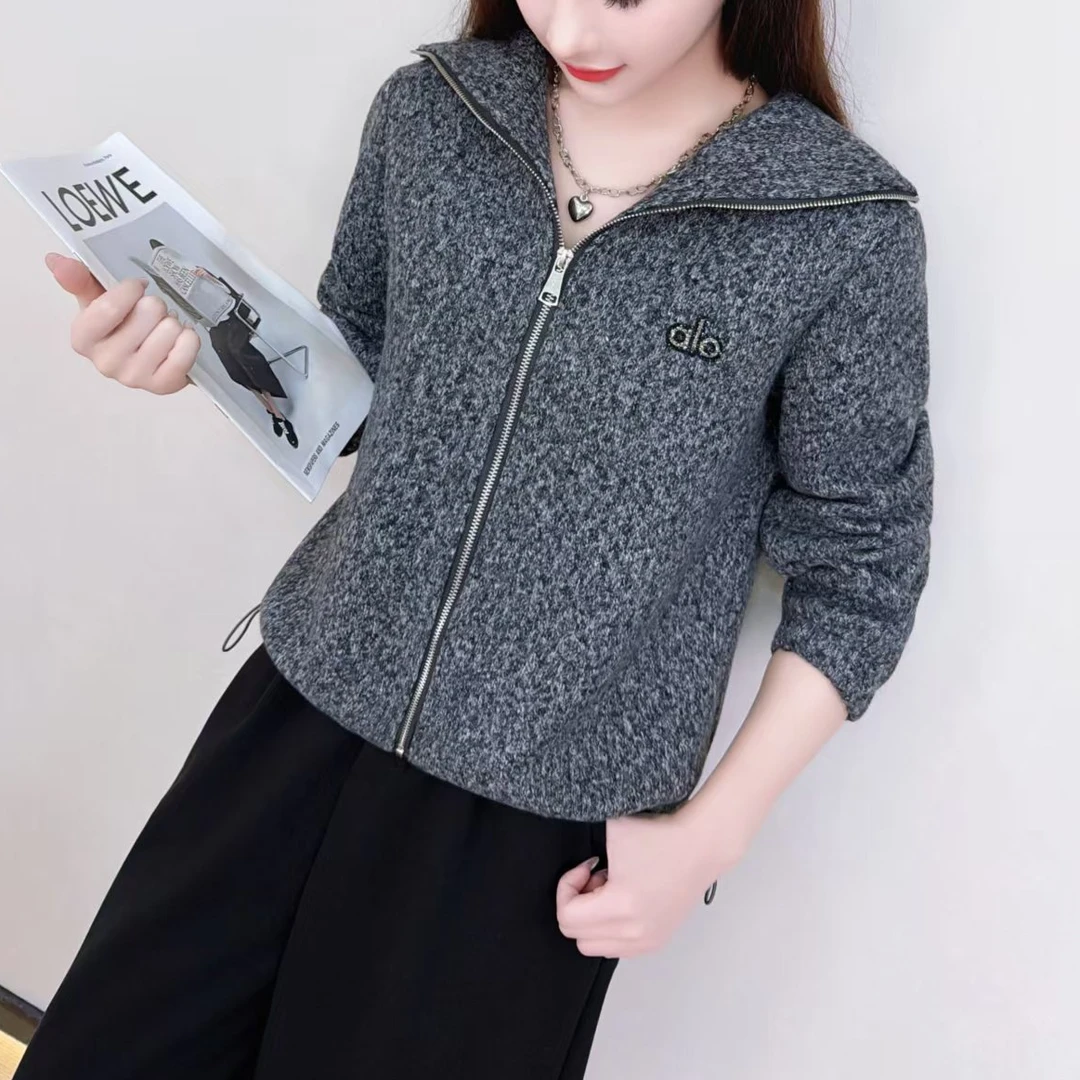 2025春秋新款开衫外套时尚百搭休闲女士翻领上衣8803长53