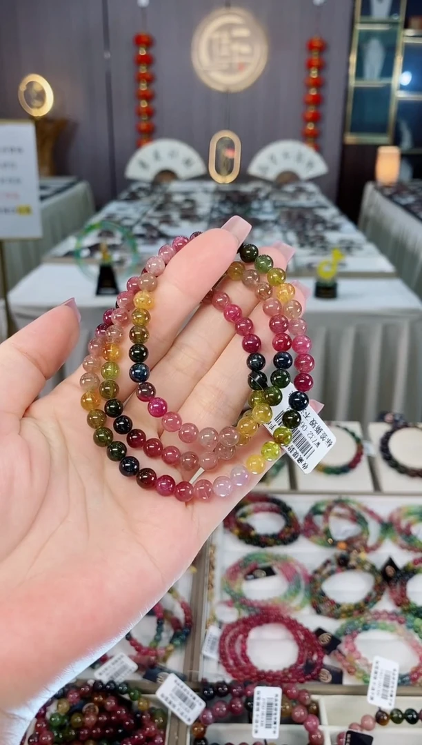 未镶嵌老矿碧玺三圈手串6mm+碧玺hon多样性发货一条