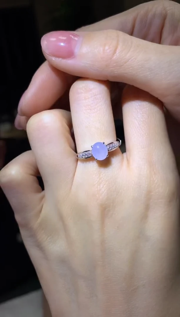 18K金镶嵌戒指翡翠|不退不换