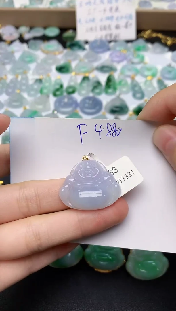 颈饰18K金镶嵌翡翠天然缅甸A货翡翠百元以上9元证书费自理