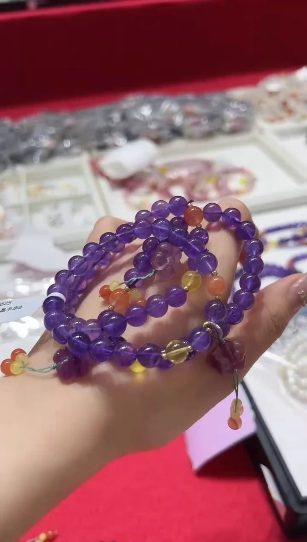 【闪购商品】紫晶手链银S925镶嵌v0625